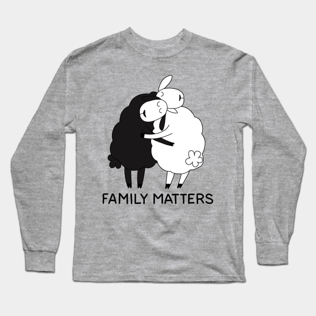 Black sheep and white sheep Long Sleeve T-Shirt by valentinahramov